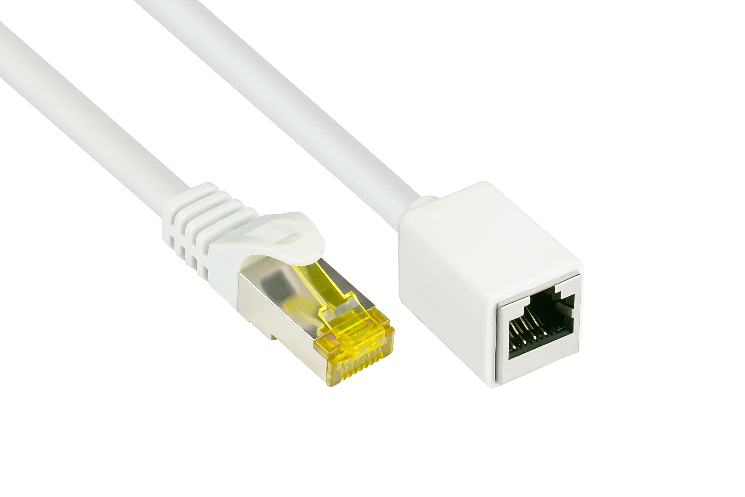 Good Connections Cat.5e Ethernet LAN Patch Cable Snagless RNS, SF/UTP, 100 MHz; Gigabit Capable (10/100/1000 Base-T Ethernet Networking) for Patch Panel, Switch, Router, Modem white White 5 m