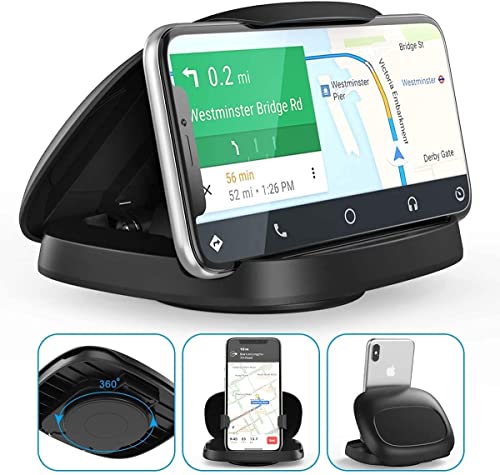 Mobile Phone Holder Car, 360° Rotatable Mobile Phone Holder Car, Dashboard Car Mobile Phone Holder with Adhesive Base, Car Mobile Phone Holder for iPhone 17/16/15/14/13/Pro Max/XS/XR, Samsung Galaxy Smartphones
