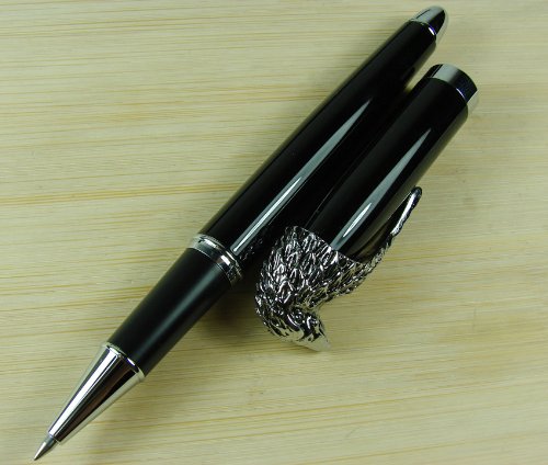 Lanxivi American Bald Eagle Head Clip Fuliwen Roller Pen with Pen Pouch - Thumbnail 3