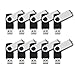 10pcs 8GB Swivel USB Flash Drive Memory Stick (Black)