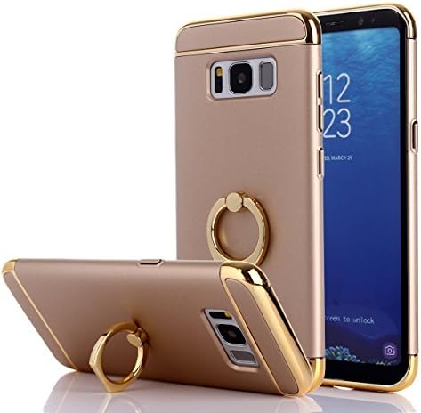 Samsung Galaxy S8 Plus case,3 in 1 Removable full body case Hard PC [Anti-Scratch] Shockproof Thin and Slim Case With 360 Degree Rotating Ring stand Case for Galaxy S8 Plus(GOLD)