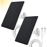 2 Pack Solar Panel Compatible with WYZE Battery Cam Pro, EufyCam 2C/2C Pro, 4W 5V Solar Panel with 10ft Micro USB Charging Cable for Outdoor Battery Camera, Tpye C Adapter, Adjustable Wall Mount