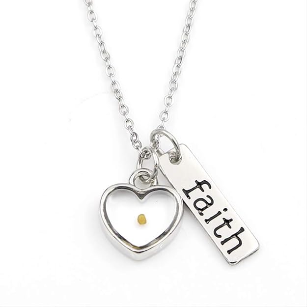 Faith As Small As A Mustard Seed Necklace Stainless Steel Chain Faith
