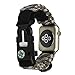 for Apple Watch Band iwatch Strap Survival Watch Paracord/Whistle/Fire Starter/Scraper/Compass and Thermometer, 6 in 1 for Apple Watch Series All Models 42mm