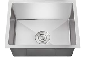 OUGOO 22x 18 inch Kitchen Sink Drop-in Tight Radius 18 Gauge Stainless Steel Undermount Handmade Kitchen Sink Single Bowl