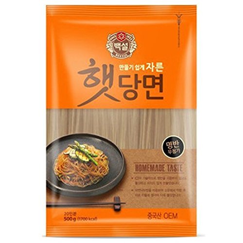 CJ Beksul Korean Vermicelli Dang Myun Glass Noodles Sweet Potato Starch, Homemade Taste, 500g (17.63 oz)