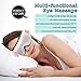 Eye Massager Wireless Eye Care Machine Portable Eye Mask with Compression Vibration Heating Music Therapy and 5 Working Modes for Vision Care Eyestrain Stress Relief etc. (Pearl White)