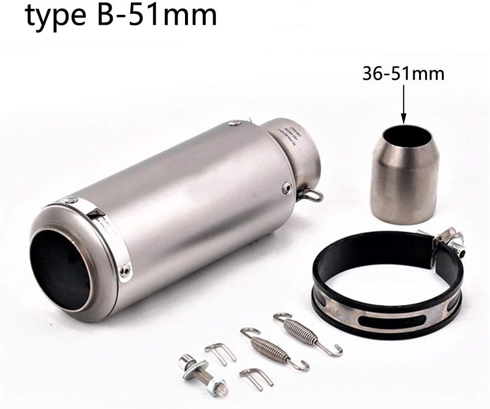 Universal Motorcycle For SC Racing Project Exhaust Escape Dirt Pit Bike Muffler Fit For K6 K7 R6 S1000RR CBR600RR CBR1000RR (Color : Type B 51mm)