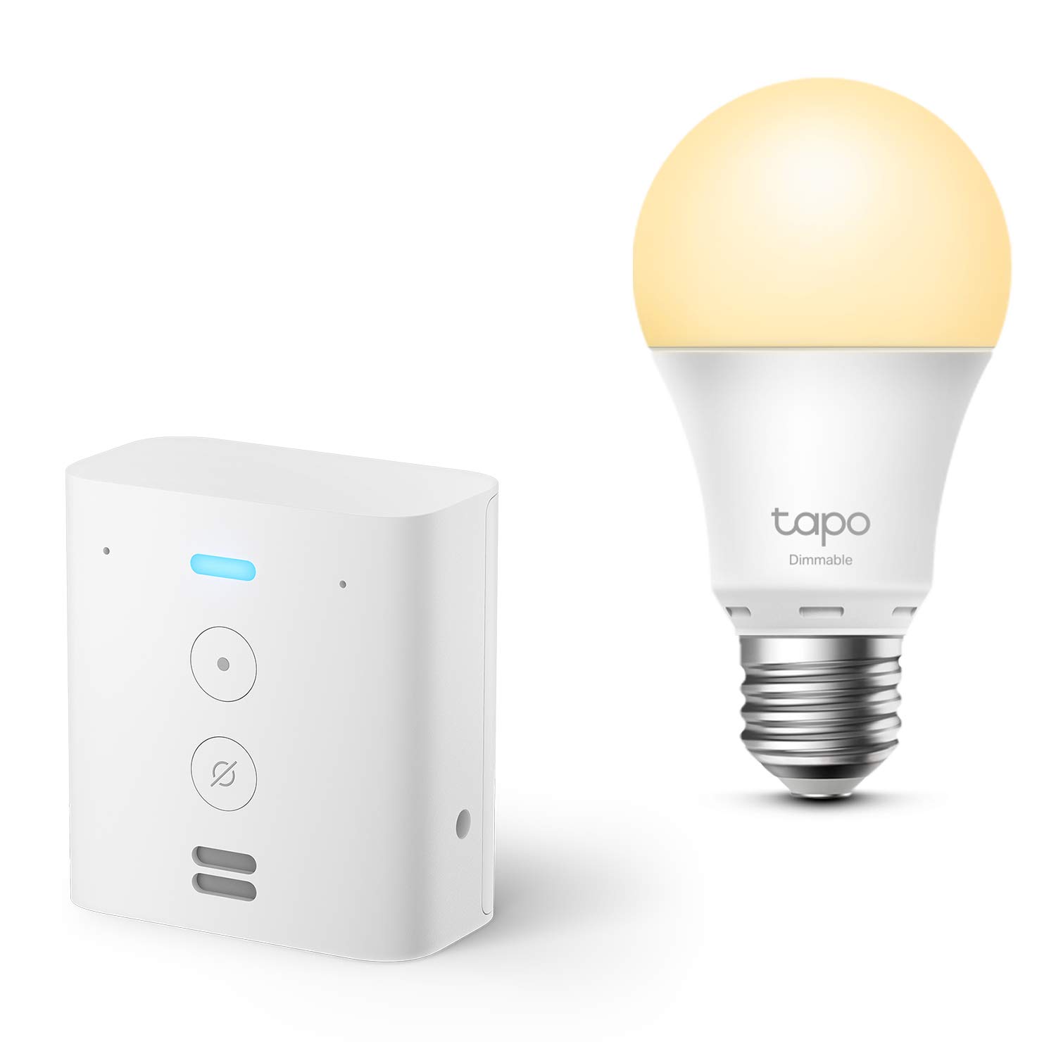 Echo Flex + TP-Link Tapo smart bulb (E27), Works with Alexa