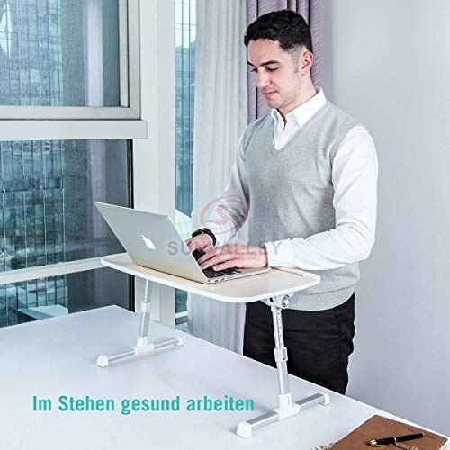 image for TaoTronics Foldable Laptop Table Stand, Height Adjustable Laptop Desk 