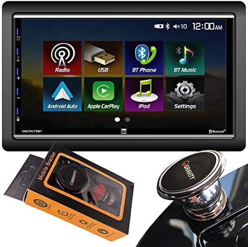 Dual Electronics DMCPA79BT 7″ Double Din Mechless Digital Media Receiver with Apple CarPlay Android Auto with Gravity Magnet Phone Holder Bundle Dual Electronics DMCPA79BT 7″ Double Din Mechless Digital Media Receiver with Apple CarPlay Android Auto with Gravity Magnet Phone Holder Bundle