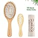 Natural Wooden Hair Brush, Best Bamboo Paddle and Bristle Detangling Hairbrush with Mini Travel Brush Set for Women Men and Kids, for Thick Fine Straight Curly Wavy Dry and Wet Hair