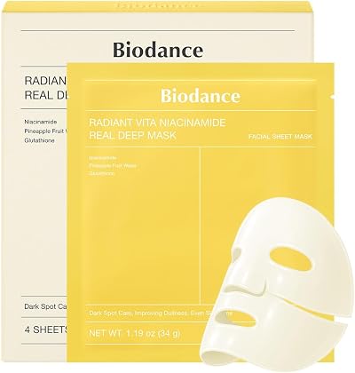 BIODANCE Radiant Vita Niacinamide Real Deep Face Mask 4 Pcs Hydrogel
