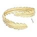 MANZHEN Swirl Leaf Feather Adjustable Cuff Bangle Mother's Day Jewelry Gift