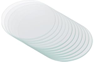 PATIKIL 45mm/1.8"Diameter Watch Glass, 12Pack High Transparent Smooth Edges Chamfered Arc Cover Lids for Beakers&Flasks, Evap