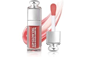 GECOMO Hydrating Lip Glow Oil, Lip Oil Gloss Transparent Toot Tinted Nourishing Long Lasting Repairing Lightening Lip Lines (ROSEWOOD) 0.2 OZ