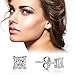 Billie Bijoux Sterling Silver Earrings Studs with Princess Cut Cubic Zirconia Diamond Rhinestone, Womens Fine Jewelry (3 Pairs (4mm, 5mm, 6mm))