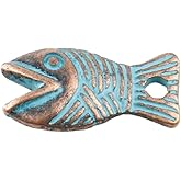 PEPPERLONELY 20PC Antiqued Copper Color Patina Alloy Fish Charms Pendants 16x8mm