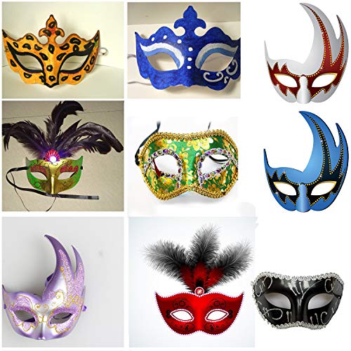 Timeek 14 PCS DIY White Masks Paper Half Face Masquerade Masks Craft Mardi Gras Mask Plain Mask Paintable Blank Christmas Party Mask