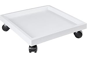 NAZKAEN 13 Inch Square Rolling Plant Caddy Saucer with Wheels, Heavy Duty Wheeled Planter Stand for Potted Plant, Coaster Roller Base Tray with Casters, Flower Pot Dolly Holder for Indoor Outdoor