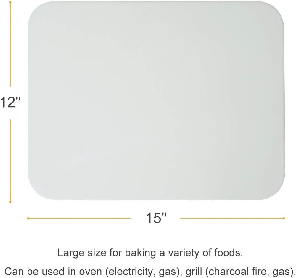 Homcosan Pizza Stone for Oven Grill, Baking Stone, Cooking Stone, Pizza Pan Perfect for BBQ Bread, Safe Cordierite and Thermal Shock Resistant(Elegance, 15''x12'' Rectangular) : Garden & Outdoor