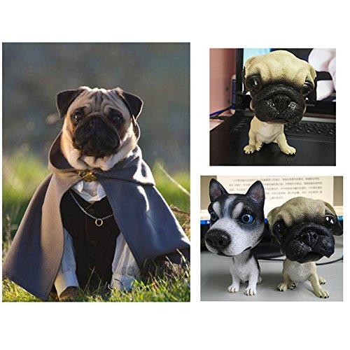 J-Beauty Bobbing Head Dog Pug Shaking His Head Auto Car Dashboard Decors Toy - Thumbnail 2