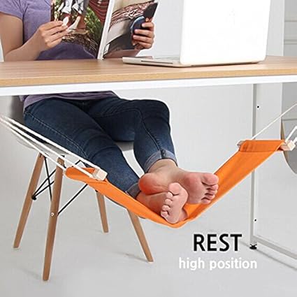 Generic New Creative Mini Hammock Under Table To Ease The Fatigue of Foot Stretching Telescopic Feet Hammock for Work or Outdoor