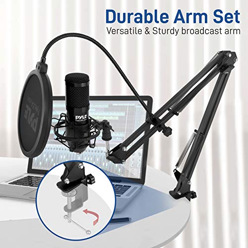 Pyle USB Microphone Boom Mic Kit Audio Cardioid Condenser Mic w/Boom