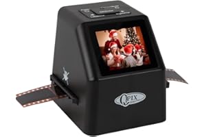 QPIX DIGITAL Digital Film & Slide Scanner, Converts Color & B & W 35 mm, 126, 110, Super 8 Film Negatives & Slides to High Resolution 8 & 16 MP JPEG Images, Digital Film and Slide Scanner (Black)