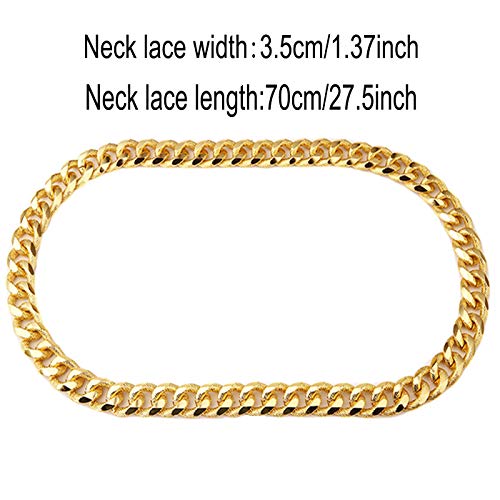 DaNaRaa Men's Chunky Necklace, Rapper Fake Gold Chain 90s Hip Hop Fake Gold Necklace Costume Accesso - //medicalbooks.filipinodoctors.org