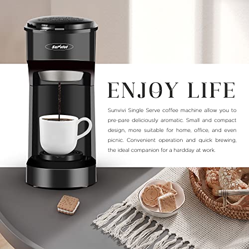 Sunvivi Coffee Maker, Single Serve Brewer for Single Cup, One Cup