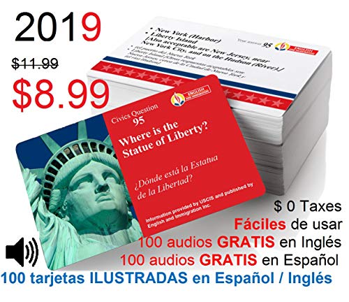 US Citizenship Test Study Guide 2019. CIUDADANIA AMERICANA 2019. 100 ILLUSTRATED U.S. CITIZENSHIP TE