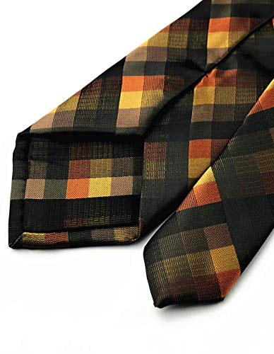 Skinny-Ties-for-Mens-Novelty-Plaid-Check-Business-Wedding-Fashion-Formal-Neckties-27-Pocket-Square-Bow-Ties