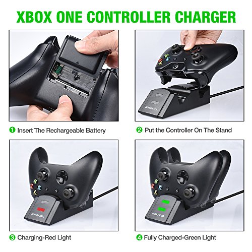 image for Xbox one Controller Charger 2 x 800mAh Rechargeable Battery Packs for 