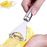 Deluxe Corn Stripper,Corn Cob Peeler Corn Remover Corn Kerneler with Stainless Steel Blades and Hand Protector