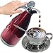 Thermal Carafe Plus Coffee Tea Mugs by Chefcoo™ Includes Pitcher, 4 Mugs Saucers and Spoons - Double Wall Pot Best for Hot and Cold Beverages - Holds Temperature for 24 Hours - Red Color