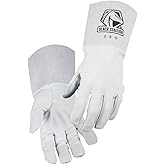 Black Stallion 25G Long CuffGrain Goatskin TIG Welding Gloves