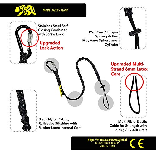 BearTOOLS Tool Lanyard with Single Carabiner and Adjustable Loop End