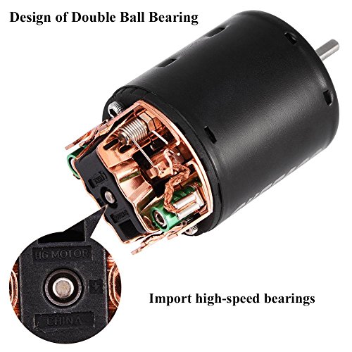 Dilwe RC Auto Gebürstet Motor, 4 Pole Legierung 540 Sensorless Gebürstet Motor 17 T / 27 T / 45 T / 80 T / 21 T für 1/10… – Bild 4