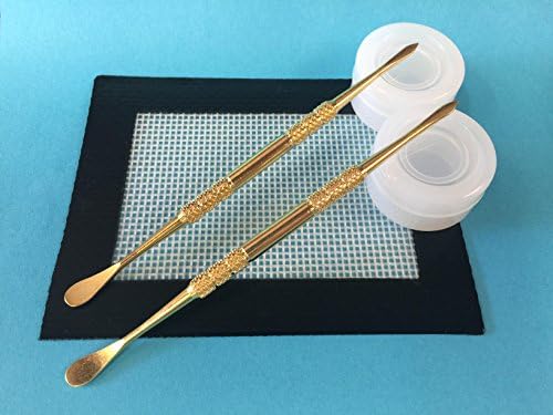 2 Non-Stick 5ml Silicone Container jar + non stick Silicone Mat + 2 Wax carving Tool Kit