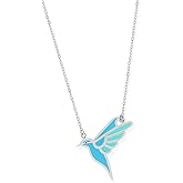 Boma Jewelry Sterling Silver Blue Resin Bird Necklace, 18 Inches