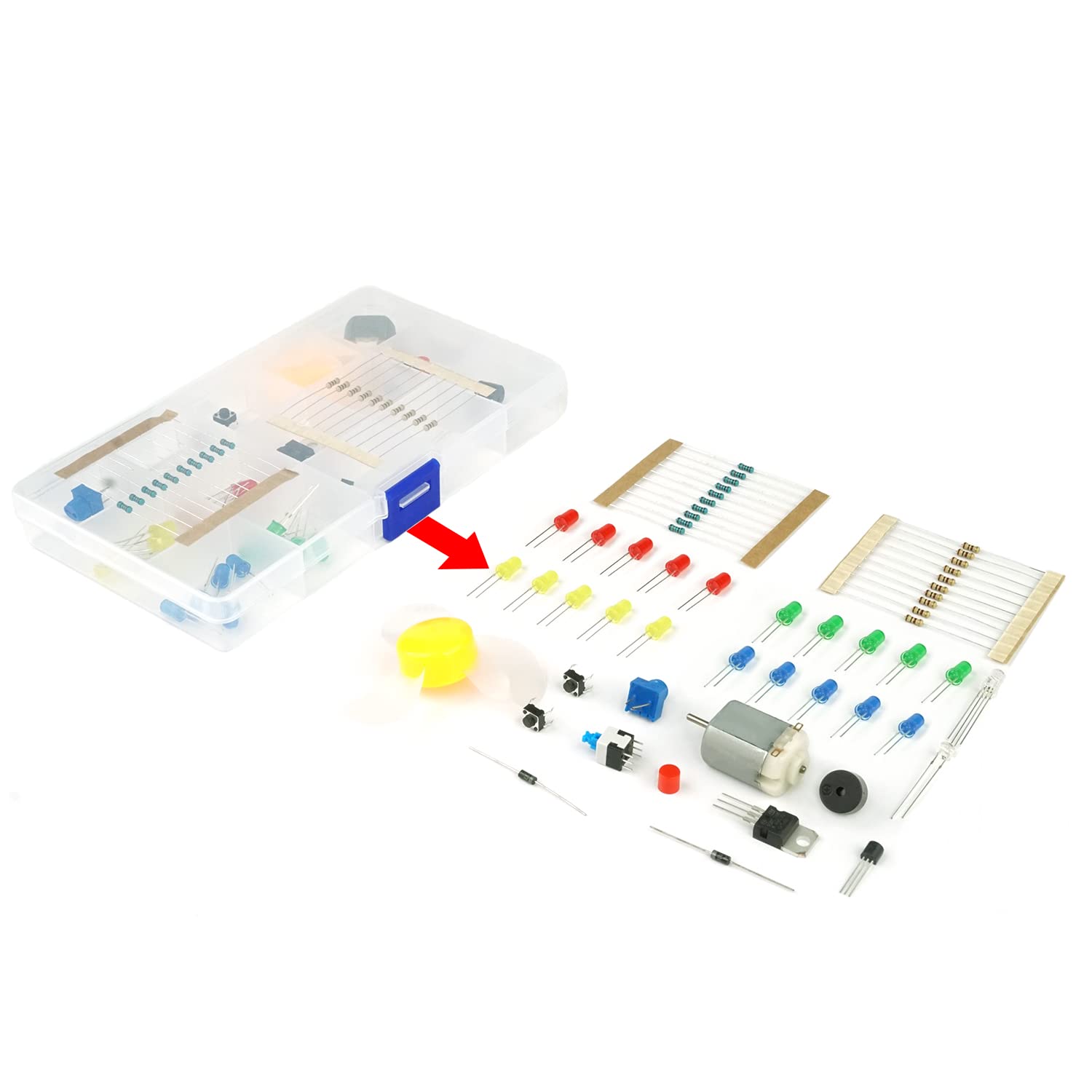 ELECFREAKS microbit Starter Kit 24 Accessories Micro:bit Basic Coding Electronics Kit, microbit Makecode Learning Kit with Guidance Manual (Without Micro: bit)