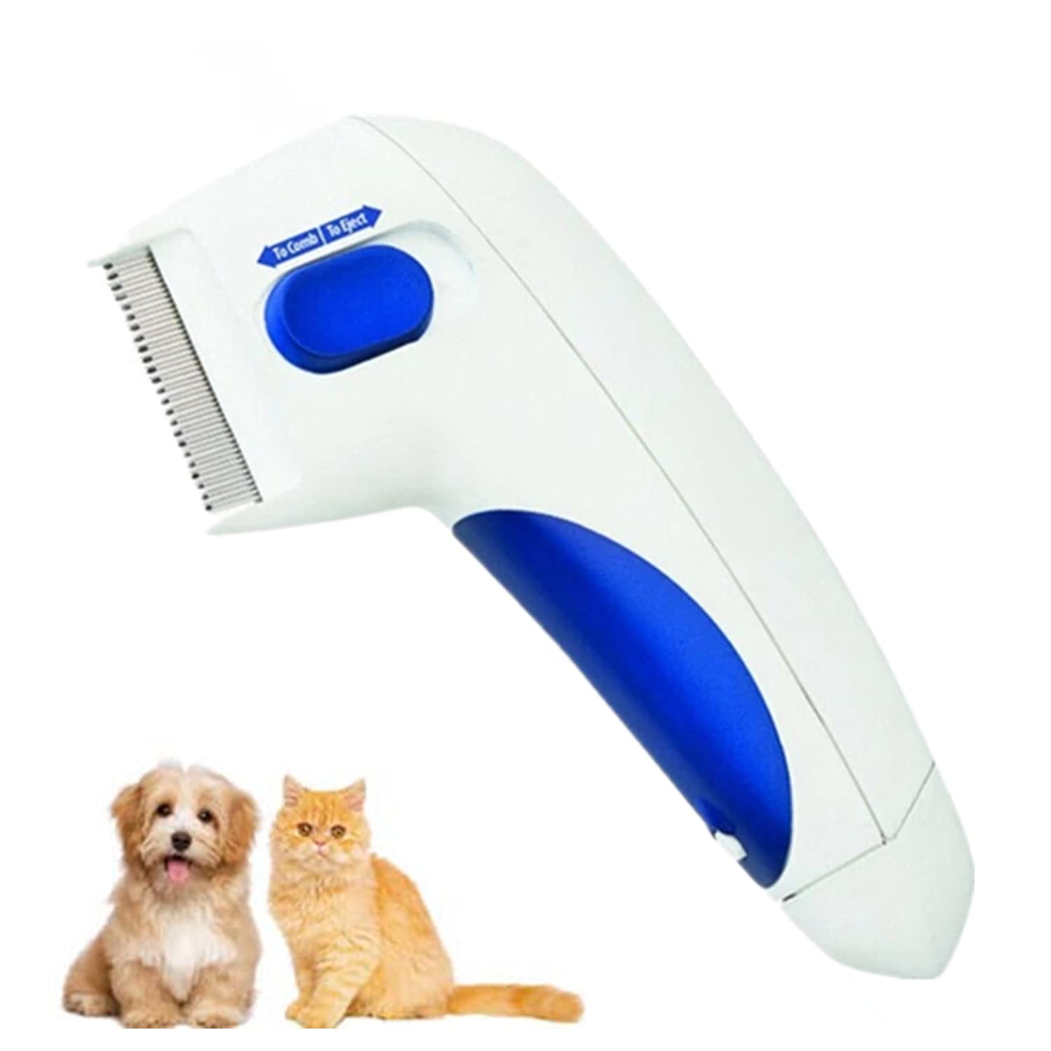 Sheling Pet Comb, Pet Fleas Comb Cat Dog Fleas Grooming Removal Automatic Kill Lice Electric Head Brush Pets