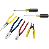 Klein Tools 92906 Tool Set, for Apprentice or Home, 6-Piece | Basic Kit with Klein Hand Tools: 3 Pliers, Wire Stripper/Cutter, 2 Screwdrivers