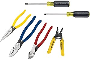 Klein Tools 92906 Tool Set, Basic Tool Kit has Klein Hand Tools for Apprentice or Home: Pliers, Wire Stripper/Cutter, Screwdr