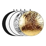 5 in 1 Light Reflector, Proslife Collapsible Photography Reflector with Nylon Carrying Bag for Studio/Outdoor Lighting(Round, Translucent, Silver, Gold, White and Black)