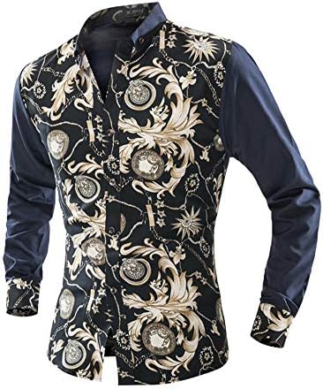 Versaces Men Shirt Simple Leisure fashion Color lapel Long sleeve shirt