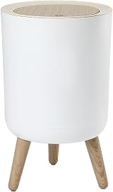 U2PICK Mini Trash Bin with Lid 9 Liter Slim White Round Waste Can view 9