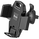 Car Phone Holder, F-color One Press Install Air Vent Car Phone Mount Quick Release Car Mount Holder 3 Side Grips Car Cradle for iPhone 7 7Plus 6s 6 Plus, Samsung, Google Pixel, Nexus, HTC, GPS, Black