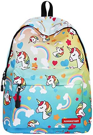 Lightweight 3D rainbow unicorn Bag Fantasy Backpack Rucksack for Teens girls Travel 13+ years